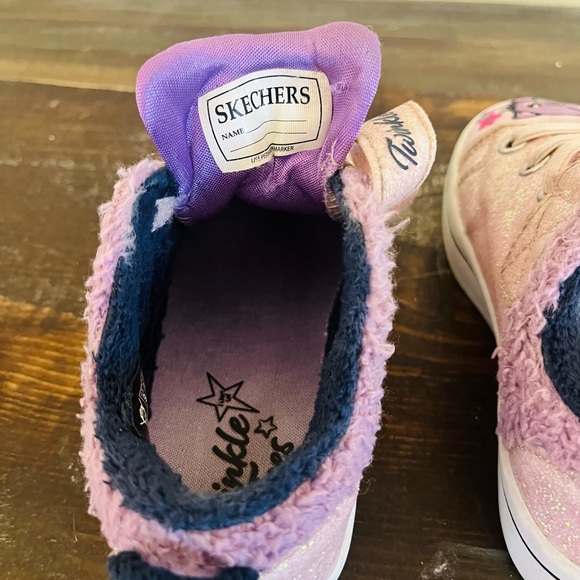 Skechers twinkle toes purple pink sparkle cat sneakers shoes size 9 toddler - Picture 11 of 13
